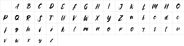 Rooselyn demo Regular Character Map Rooselyn demo Regular Character Map