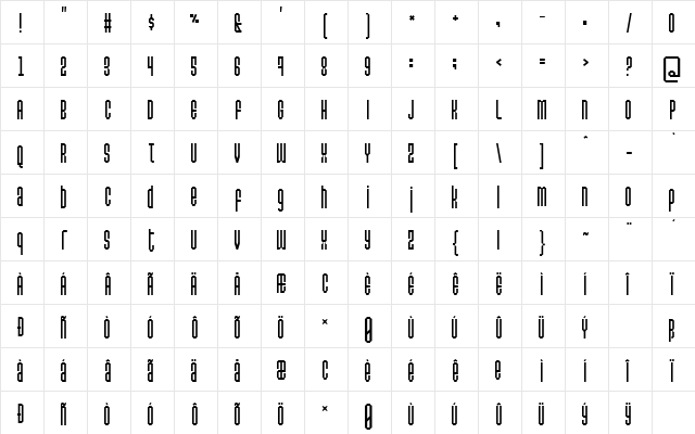 Permanent daylight Regular Character Map