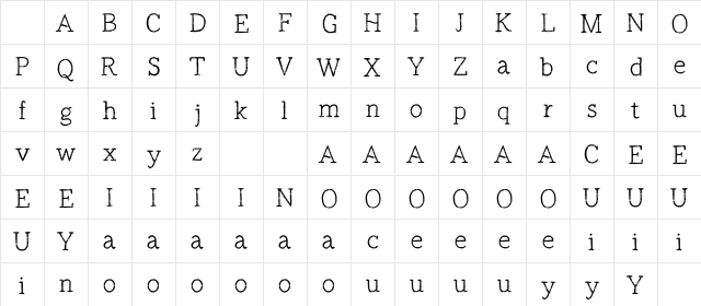 Amelia Serif DEMO Regular Character Map Amelia Serif DEMO Regular Character Map