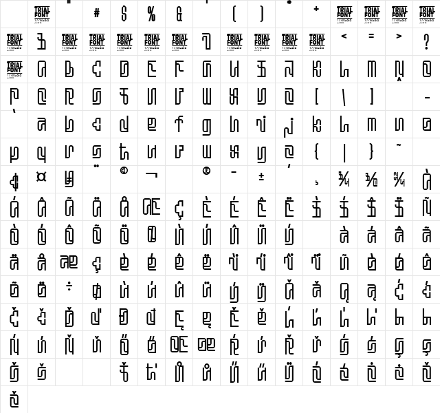 ABSTRACT ARTISTIC DEMO Regular Character Map
