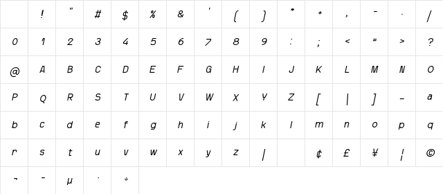 Akasha Italic Character Map Akasha Italic Character Map