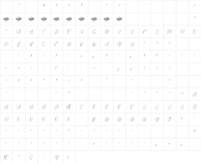 Amfenthari DEMO VERSION Regular Character Map Amfenthari DEMO VERSION Regular Character Map