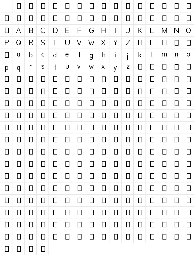 Anoda Light Trial Regular Character Map Anoda Light Trial Regular Character Map