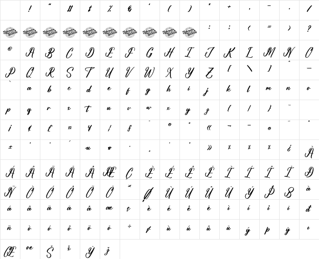 Antholia Riechgan DEMO VERSION Regular Character Map Antholia Riechgan DEMO VERSION Regular Character Map