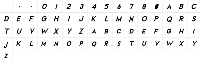 Arena Of God Italic Character Map Arena Of God Italic Character Map