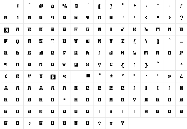 Astral Zenith Three Regular Character Map Astral Zenith Three Regular Character Map
