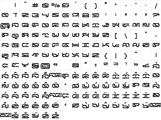 Autocron Regular Character Map