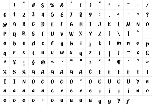 Banana Good Regular Character Map Banana Good Regular Character Map
