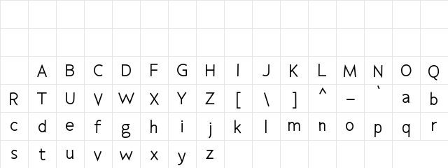 Beaming Regular Character Map Beaming Regular Character Map