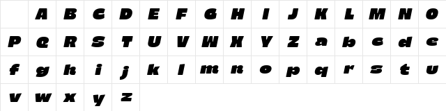 Barni Slant Bold Italic Character Map Barni Slant Bold Italic Character Map