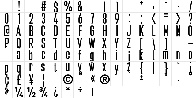 Bilgen Demo ExtBd Regular Character Map Bilgen Demo ExtBd Regular Character Map
