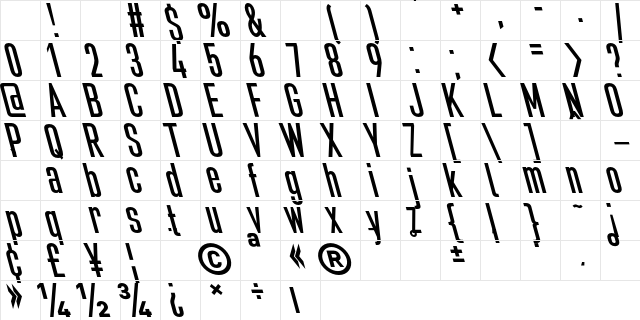 Bilgen Demo ExtBd Regular Character Map Bilgen Demo ExtBd Regular Character Map