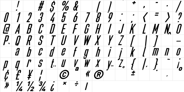 Bilgen Demo ExtBd Regular Character Map Bilgen Demo ExtBd Regular Character Map