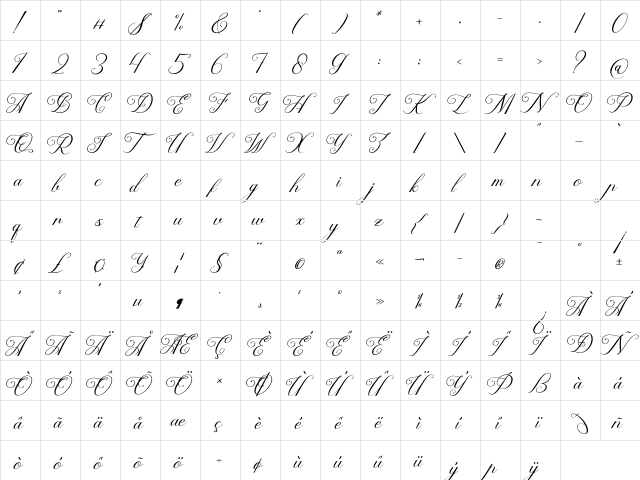 Bighried Ranbell Regular Character Map Bighried Ranbell Regular Character Map