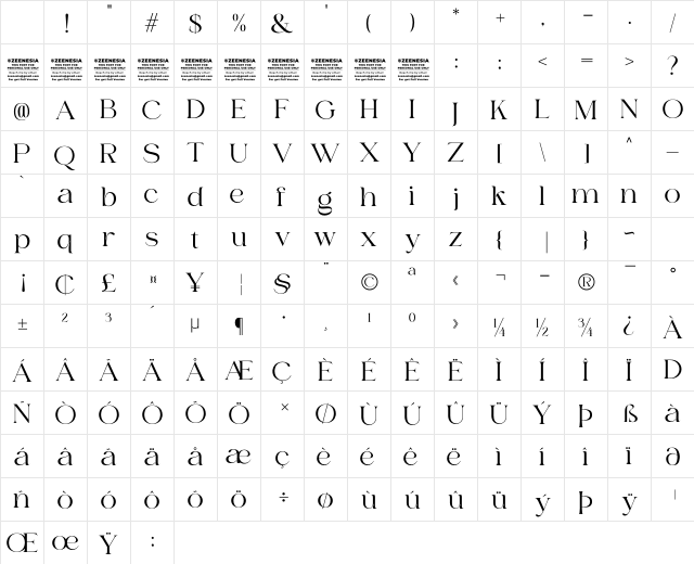 Bilgie Personal Use Only Regular Character Map Bilgie Personal Use Only Regular Character Map