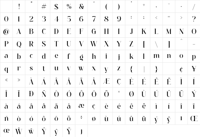 Black Autumn Regular Character Map Black Autumn Regular Character Map
