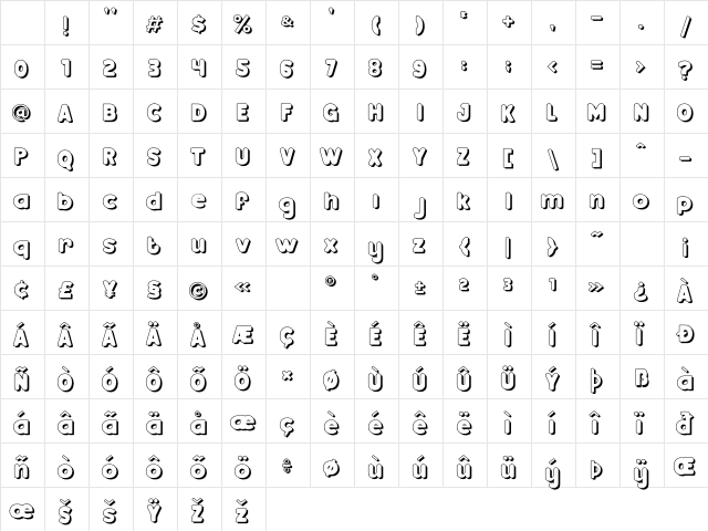 Bloksy Four Regular Character Map Bloksy Four Regular Character Map