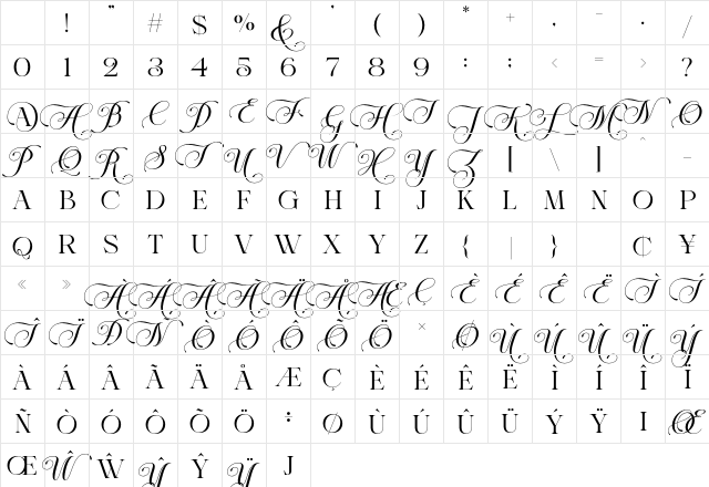 Bright Marching Regular Character Map Bright Marching Regular Character Map