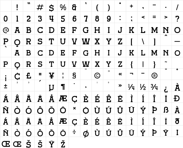 Broken Ranch Regular Character Map Broken Ranch Regular Character Map