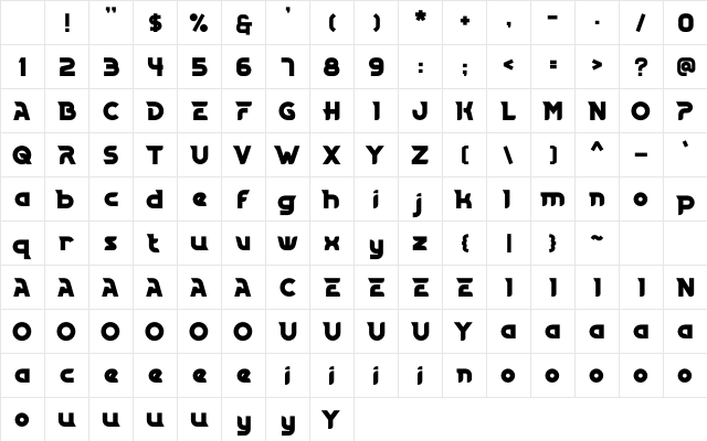 CONTADOR Regular Character Map CONTADOR Regular Character Map