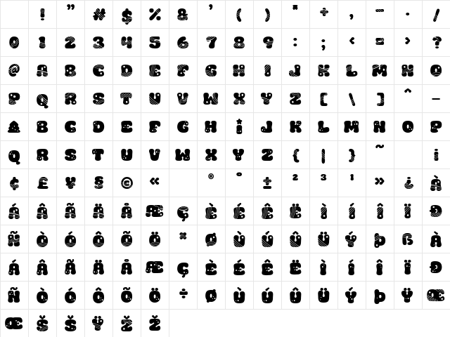 Christmas Grooves Regular Character Map Christmas Grooves Regular Character Map