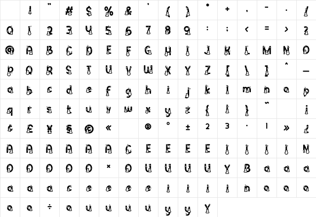 Clever Science Tube Regular Character Map Clever Science Tube Regular Character Map