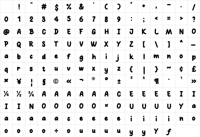 Coffee Free Regular Character Map Coffee Free Regular Character Map