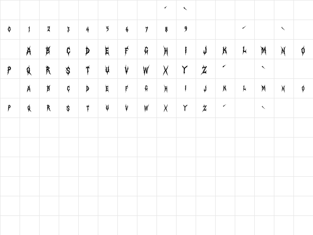 Crimson Curse Regular Character Map Crimson Curse Regular Character Map