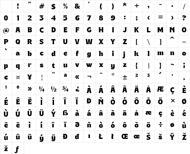 Brick Records Regular Character Map Brick Records Regular Character Map