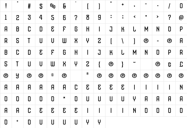 Eindhoven Personal Use XI Regular Character Map