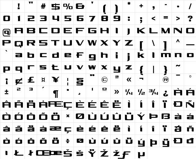 Elsone Regular Character Map Elsone Regular Character Map