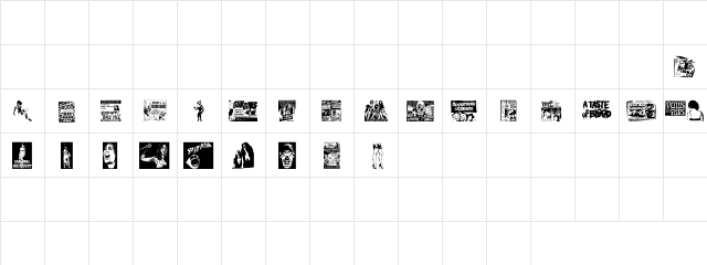 B Movie Dings Regular Character Map