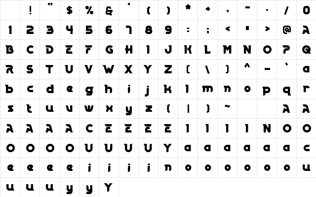CONTADOR Regular Character Map CONTADOR Regular Character Map