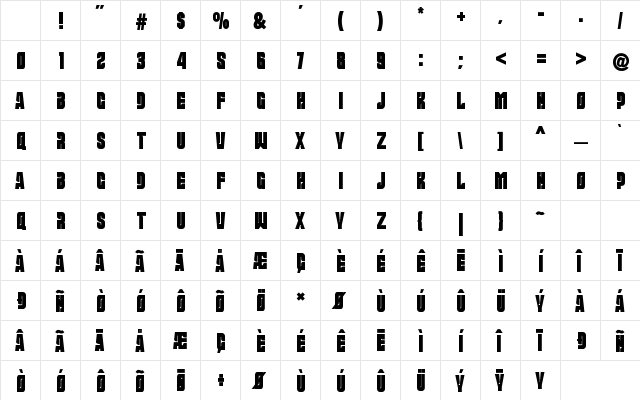 Caher Regular Character Map Caher Regular Character Map