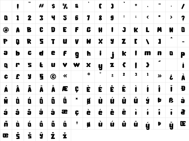Cheezy Time Regular Character Map Cheezy Time Regular Character Map
