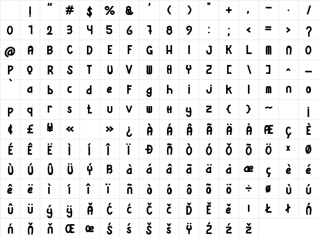 Coachelaz Regular Character Map Coachelaz Regular Character Map