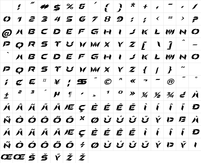 Crypto Hunter Slant Italic Character Map Crypto Hunter Slant Italic Character Map