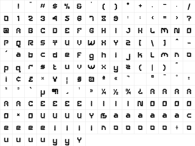 Cyber Crown One Regular Character Map Cyber Crown One Regular Character Map