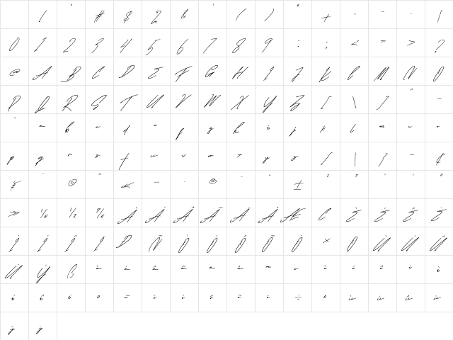 Emilone Ricta Regular Character Map Emilone Ricta Regular Character Map