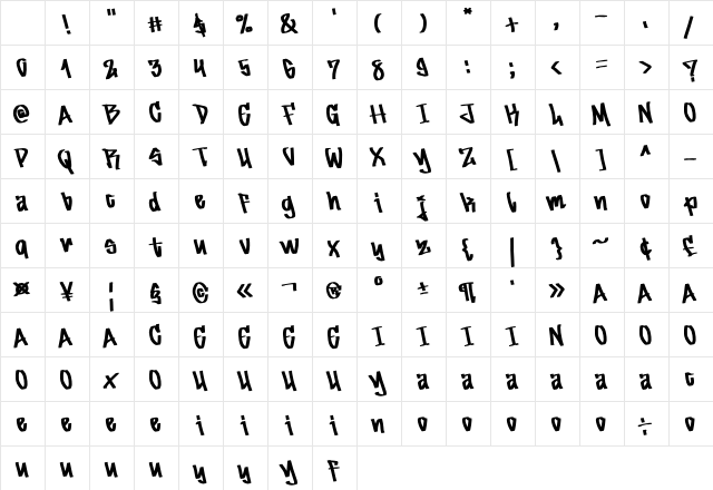 Freedom Street Regular Character Map Freedom Street Regular Character Map