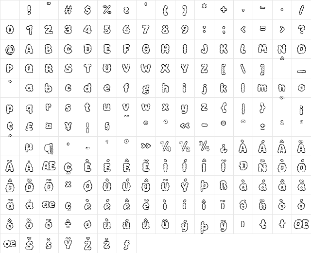 Cloud Sketch Regular Character Map Cloud Sketch Regular Character Map