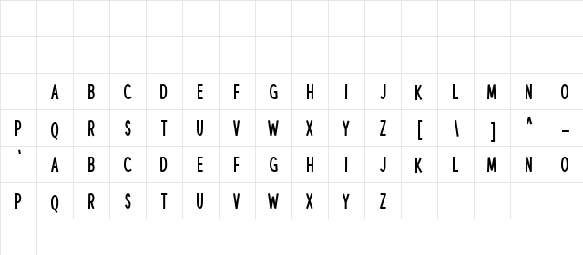 Florescent Regular Character Map Florescent Regular Character Map