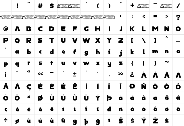 Franz PERSONAL USE ONLY! Regular Character Map
