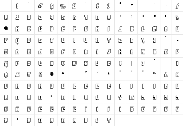 Friez Eleven Regular Character Map