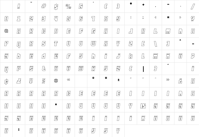 Friez Seven Regular Character Map
