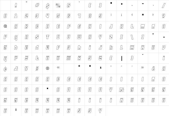 Friez Six Regular Character Map