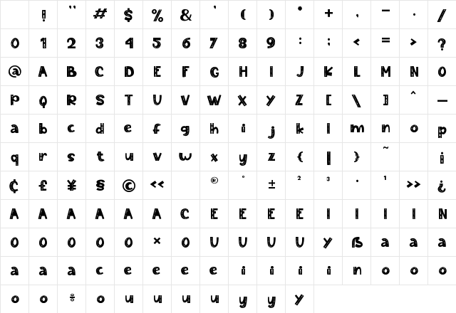 Frosty Faktur Deco 2 Regular Character Map Frosty Faktur Deco 2 Regular Character Map