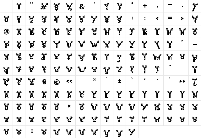 Frosty Faktur Deer Regular Character Map Frosty Faktur Deer Regular Character Map