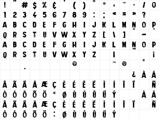 Personal Services Regular Character Map