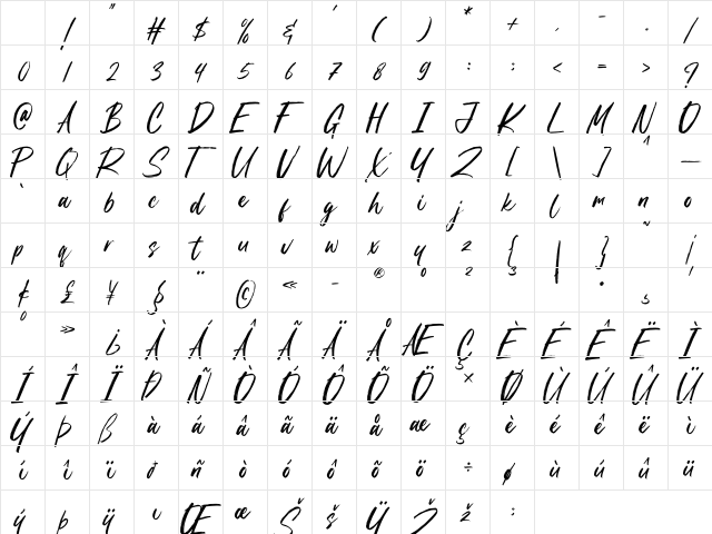 Getswag Regular Character Map Getswag Regular Character Map